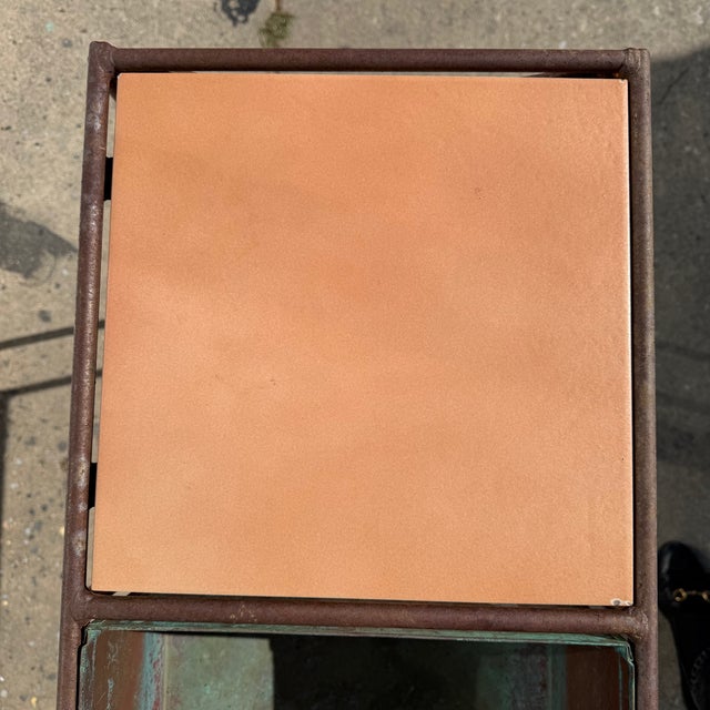 Metal Vintage Iron + Copper Planter Console by Charleston Forge For Sale - Image 7 of 11