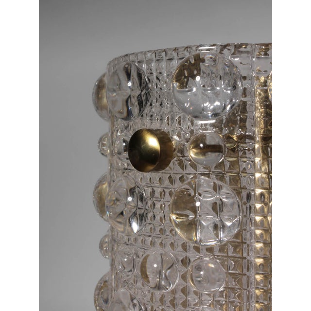 Bubble Crystal Glass and Brass Sconce by Carl Fagerlund for Orrefors, 1960 For Sale - Image 15 of 17