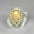 Metal Natural Opal Diamond Ring 6.25 14k W Gold 2.35 TCW Certified For Sale - Image 7 of 11