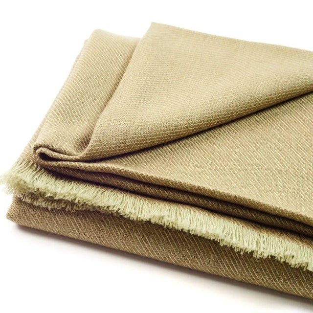 Haze Handloom Throw in Soft Merino & Twill Weave For Sale - Image 10 of 12