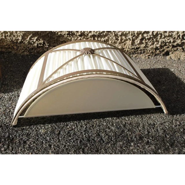 Wall Lamps in Brass & Silk, Italy, 1970s, Set of 2 For Sale - Image 3 of 10