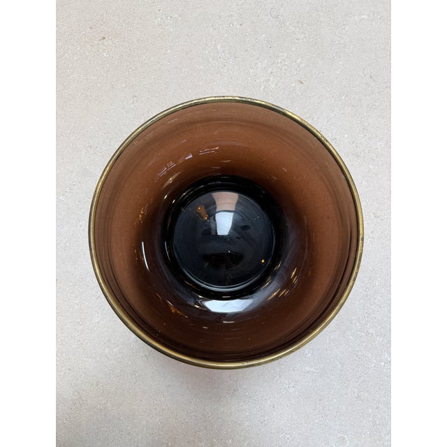 Italian Smoked Glass Bar Set With Ice Bucket and Tumblers, 1970s For Sale In Los Angeles - Image 6 of 15