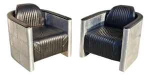 Contemporary Aviator Lounge Chairs-a Pair