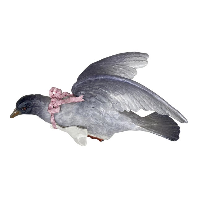 19th Century French Majolica Pigeon Wall Pocket For Sale
