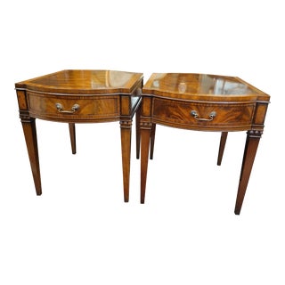 1960s Pair of Heritage Henredon Mahogany End Tables For Sale