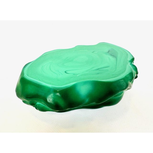 Art Nouveau Style Malachite Glass Bowl by Carlo Conte for František Halamas Železný Brod Workshops, 1940s For Sale - Image 9 of 11