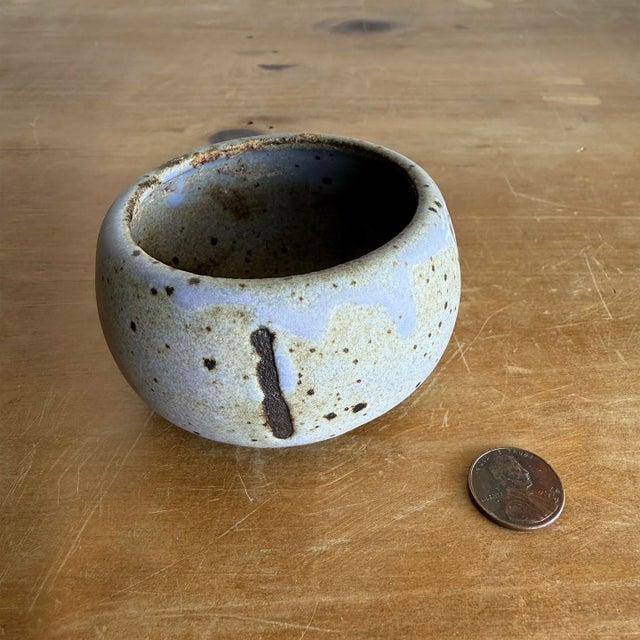 Contemporary Contemporary Handthrown Stoneware Ceramic Mini Bowl, Stamped by Artist For Sale - Image 3 of 8