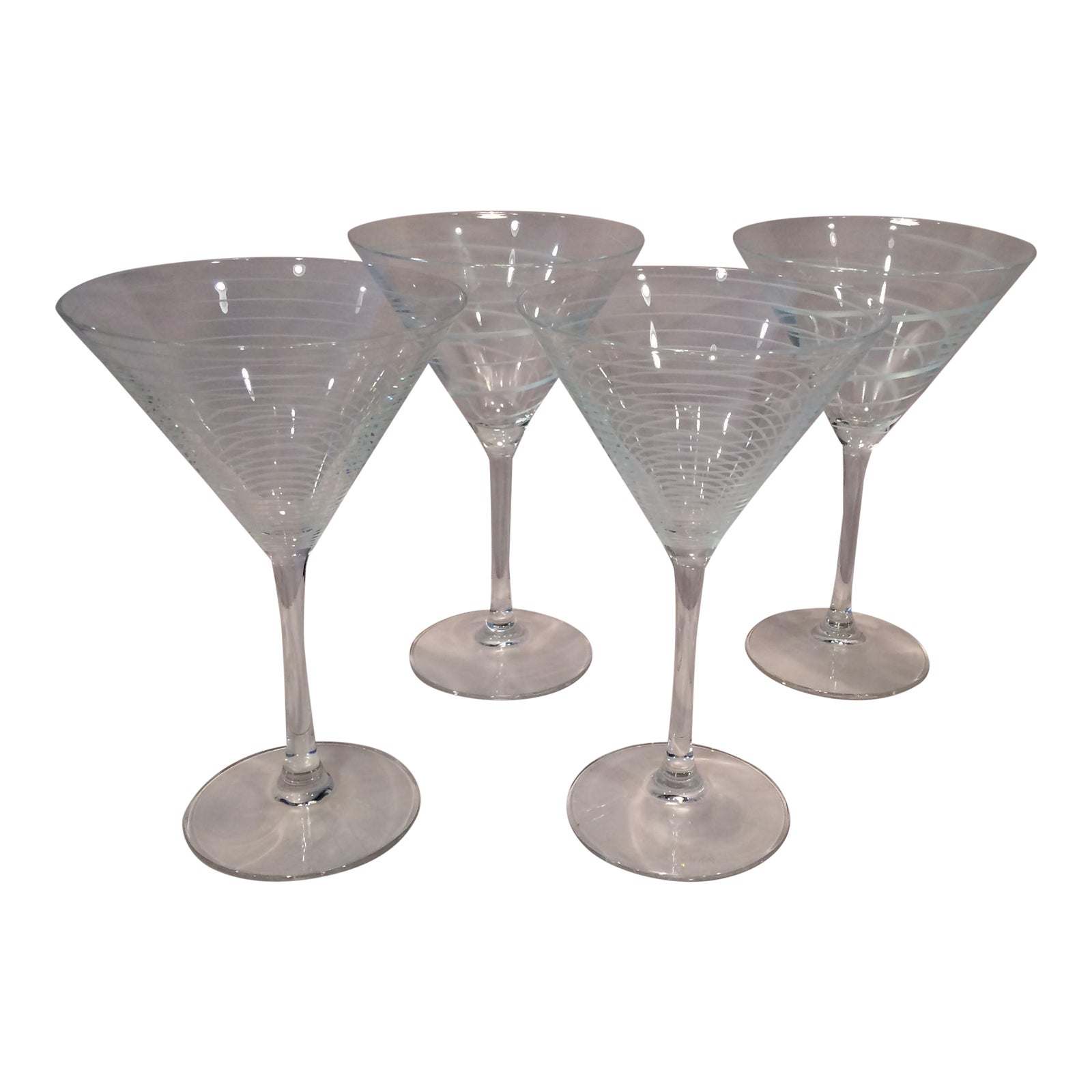 Vintage Mikasa Crystal Swirl Martini Glasses Set of 4 Chairish