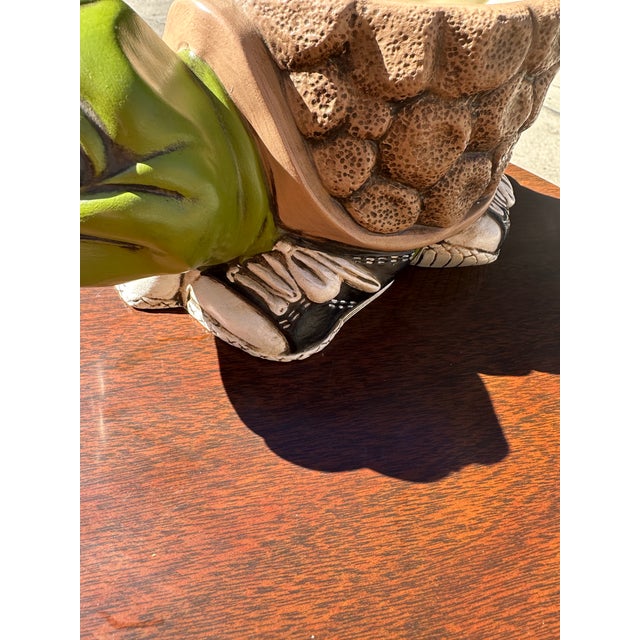 Up for consideration is a cute vintage ceramic turtle indoor planter. This is such a fun piece that can replace a boring...