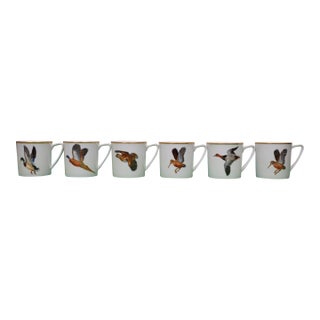 Set X 6 Abercrombie & Fitch Gamebird Porcelain Mugs For Sale