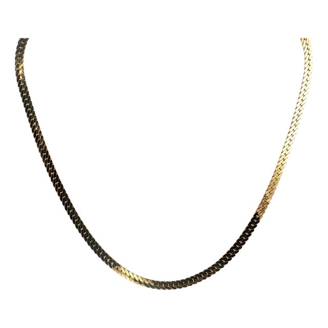 A Late 20th-Century 5mm 20" Solid Herringbone Necklace For Sale