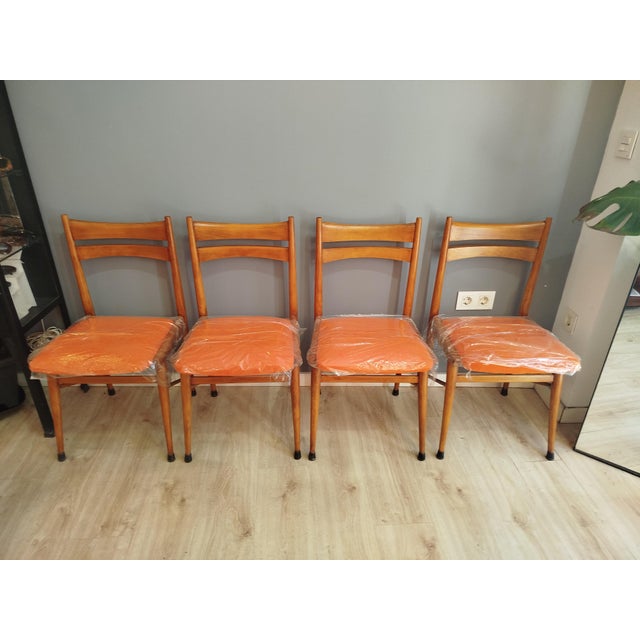 Mid-Century Modern Vintage Spanish Chairs, 1960s, Set of 4 For Sale - Image 3 of 9