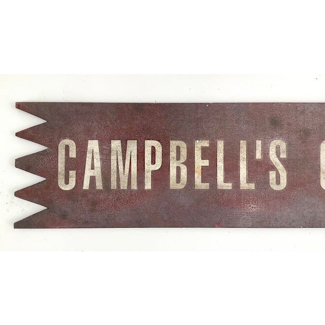 Circa 1940s/50s one sided wood Campbell's Cottages sign with sawtooth ends found in Maine. Sign has discolorations,...
