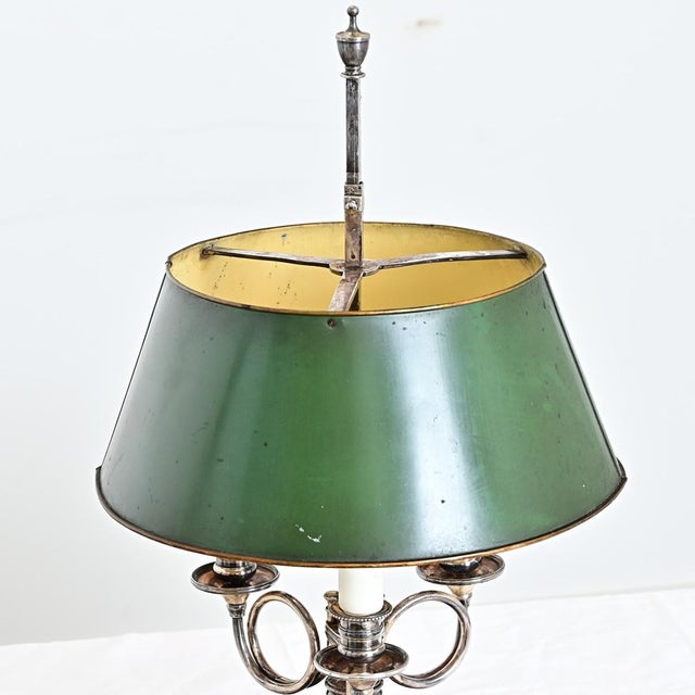 French 19th Century French Silverplate Bouillotte Table Lamp For Sale - Image 3 of 13