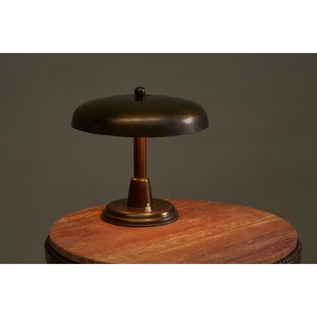 1940s Vintage Italian Table Lamp in Patinated Brass, 1940s For Sale - Image 5 of 15