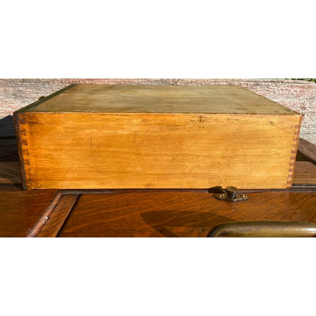 Rare 10 Drawer Antique Yawman and Erbe Mfg. Co. Oak Filing Cabinet With Brass Fittings C. 1900-1910 For Sale - Image 13 of 18