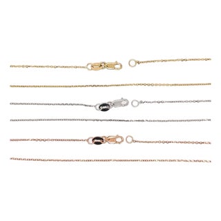 Diamond-Cut Stationed Cable Chain in Solid 14k Gold: Fixed Length Chain 20" For Sale
