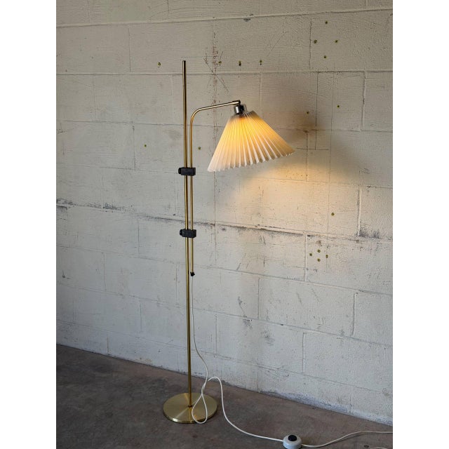 Brass Floor Lamp With Adjustable Swing Arm Danish Mid-Century Modern 1960s For Sale - Image 10 of 10