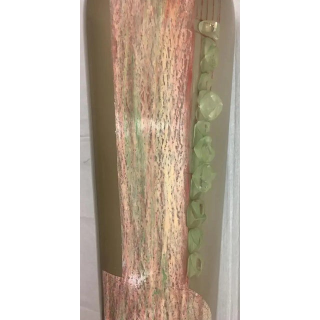 Art Deco Cubist Glass Floor Vase by Anatole Riecke Provenance La Coupole Brasserie For Sale - Image 4 of 11