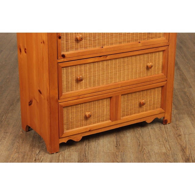 Stanley Furniture Pine and Wicker Chest of Drawers For Sale - Image 10 of 18