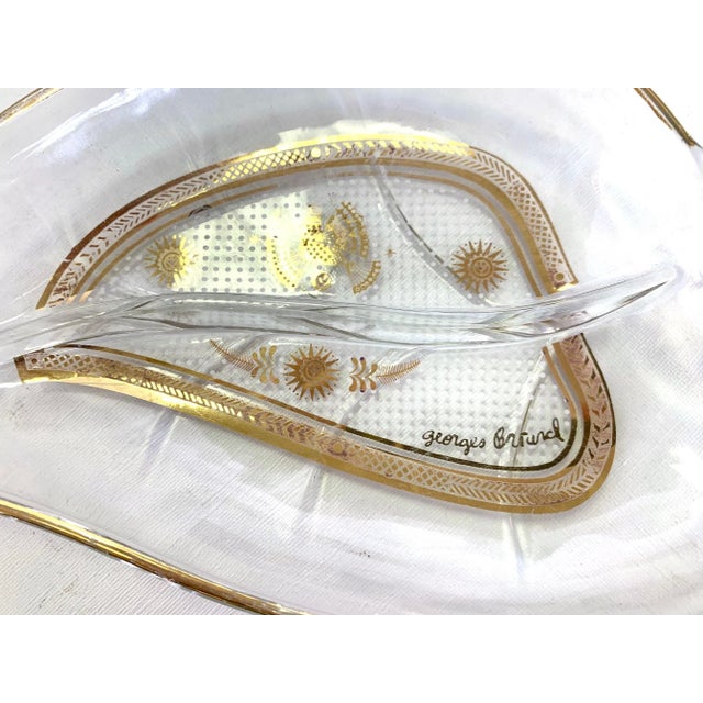 1960's Gold Overlay Glass Divided Candy Dish by George Briard For Sale - Image 4 of 7