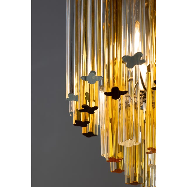 Quadrilobo Crystals Chandelier attributed to Paolo Venini for Venini, 1970s For Sale - Image 6 of 10