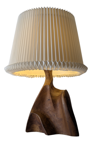 Modern Sculptural Table Lamp in Carved Olive Wood, 1970s