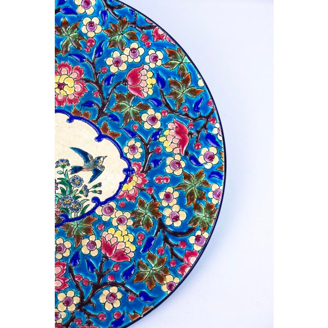 Ceramic Large Antique Enamel Dish from Longwy, 1940s For Sale - Image 7 of 12