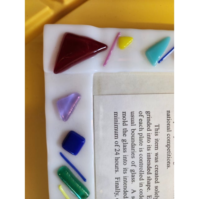 1995 Christine McEwan Verre Visage Handcrafted Fused Glass 5x7 Picture Frame For Sale In San Diego - Image 6 of 18