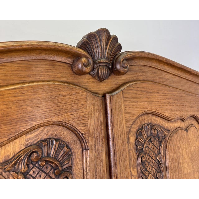Vintage French Louis XVI Style Wardrobe in Oak For Sale - Image 6 of 12