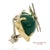 Mid 20th Century 18k 750 Solid Yellow Gold Natural Ruby Eyes & Green Gemstones Cat Pin Brooch For Sale In New York - Image 6 of 12