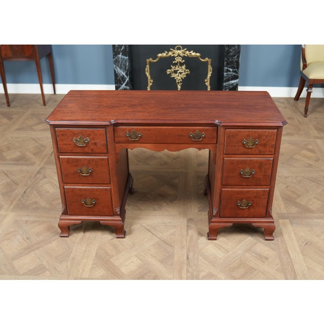 Brown Vintage Chippendale Style Kindel Desk For Sale - Image 8 of 12