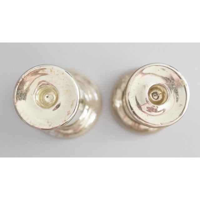 Glass 19th Century French Silvered Mercury Candlesticks - A Pair For Sale - Image 7 of 10