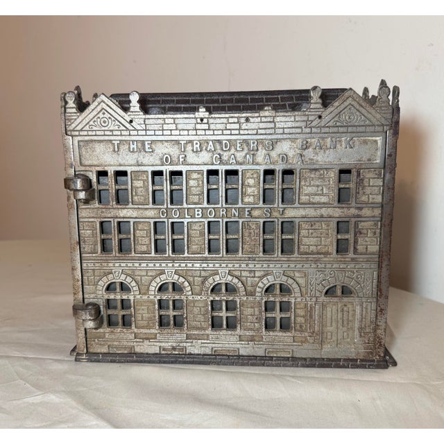 Rare Complete Big Antique Jarvis 1891 Traders Bank Toronto Cast Iron Still Bank For Sale - Image 18 of 18