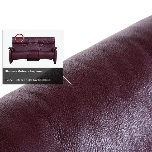 Trapez Leather Three-Seater Red Manual Function Himolla Sofa For Sale - Image 10 of 17