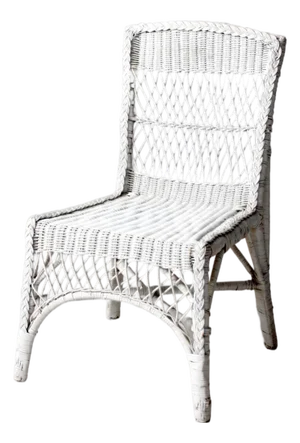 Vintage American White Wicker Chair Circa 1930s - 1940s