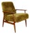 Vintage Lis Armchair with Olive Long Hair Rudy Boucle from Henryk Lis, 1970s For Sale