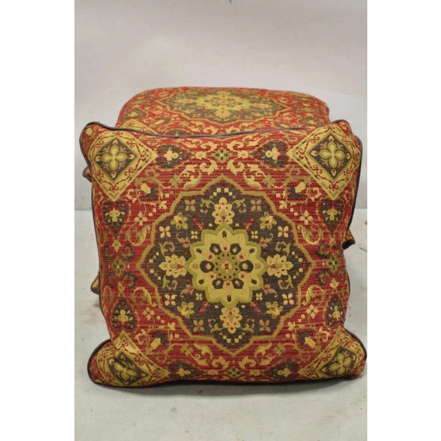 Animal Skin (4) Contemporary Mediterranean Red and Brown Tapestry Faux Leather Throw Pillows For Sale - Image 7 of 8