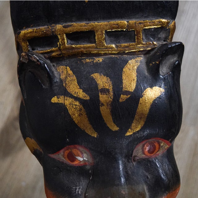 Wood Mid-20th Century Hand-Carved Folk Art Cat Form Sculptural Bench For Sale - Image 7 of 10