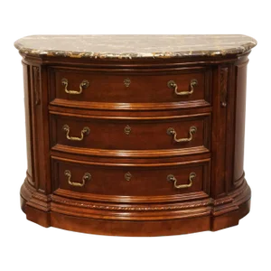 Wynwood Contemporary Italian Modern 45" Half Round Low Chest W. Granite Top