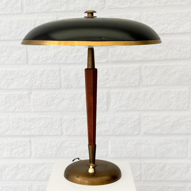 Scandinavian Model 8453 Desk Lamp in Brass and Teak from Boréns, Sweden, 1930s For Sale - Image 13 of 13