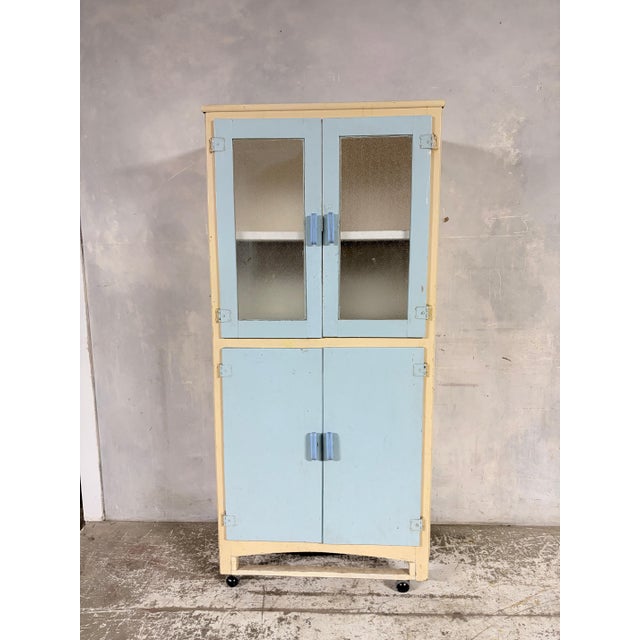 Pale Blue and Cream Kitchenette Pantry Cupboard from Esto, 1960s For Sale - Image 9 of 10