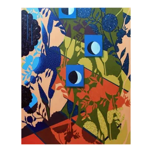 "Guardian of the Night" Contemporary Original Abstract Acrylic Painting by Albert Leon Sultan