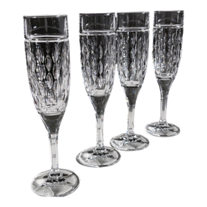 Ralph Lauren Aston German Crystal Champagne Flutes- Set of 4