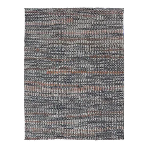 Modern Hand Knotted Abstract Rug in Multicolor