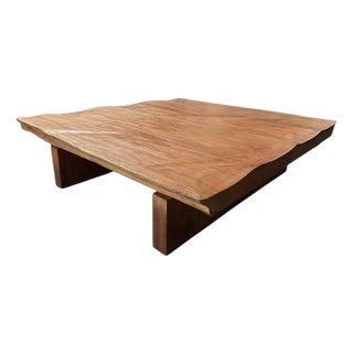 Monumental Lychee Wood Sofa Table With Sculptural Organic Form For Sale