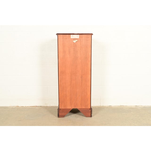 Henkel Harris Chippendale Carved Solid Mahogany Lingerie Chest or Highboy Dresser For Sale - Image 12 of 14