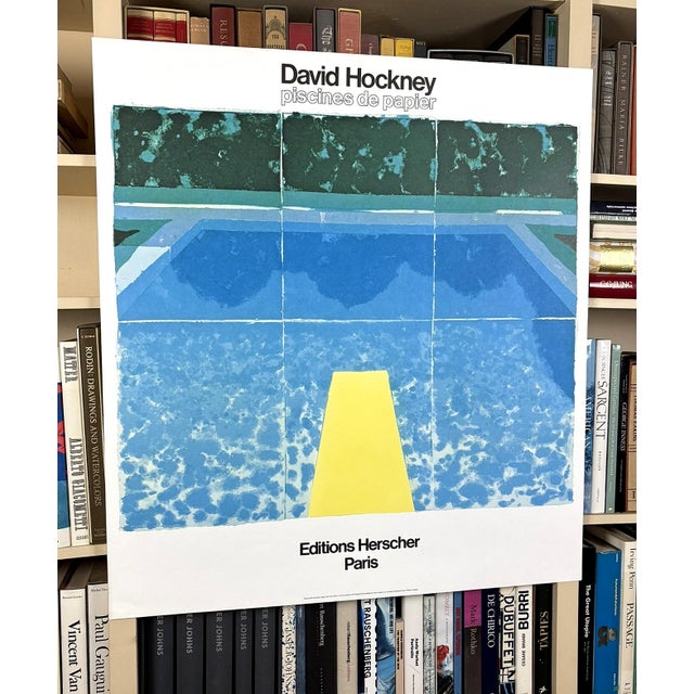 1980s David Hockney Original 1980 Piscines De Papier Exhibition Poster For Sale - Image 5 of 10