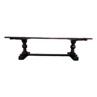 1960s Rustic Farm Table With Doble Pedestal For Sale