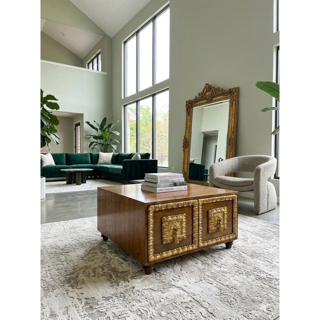 Vintage Hollywood Regency Carved Giltwood Cube Console or Coffee Table For Sale - Image 10 of 12